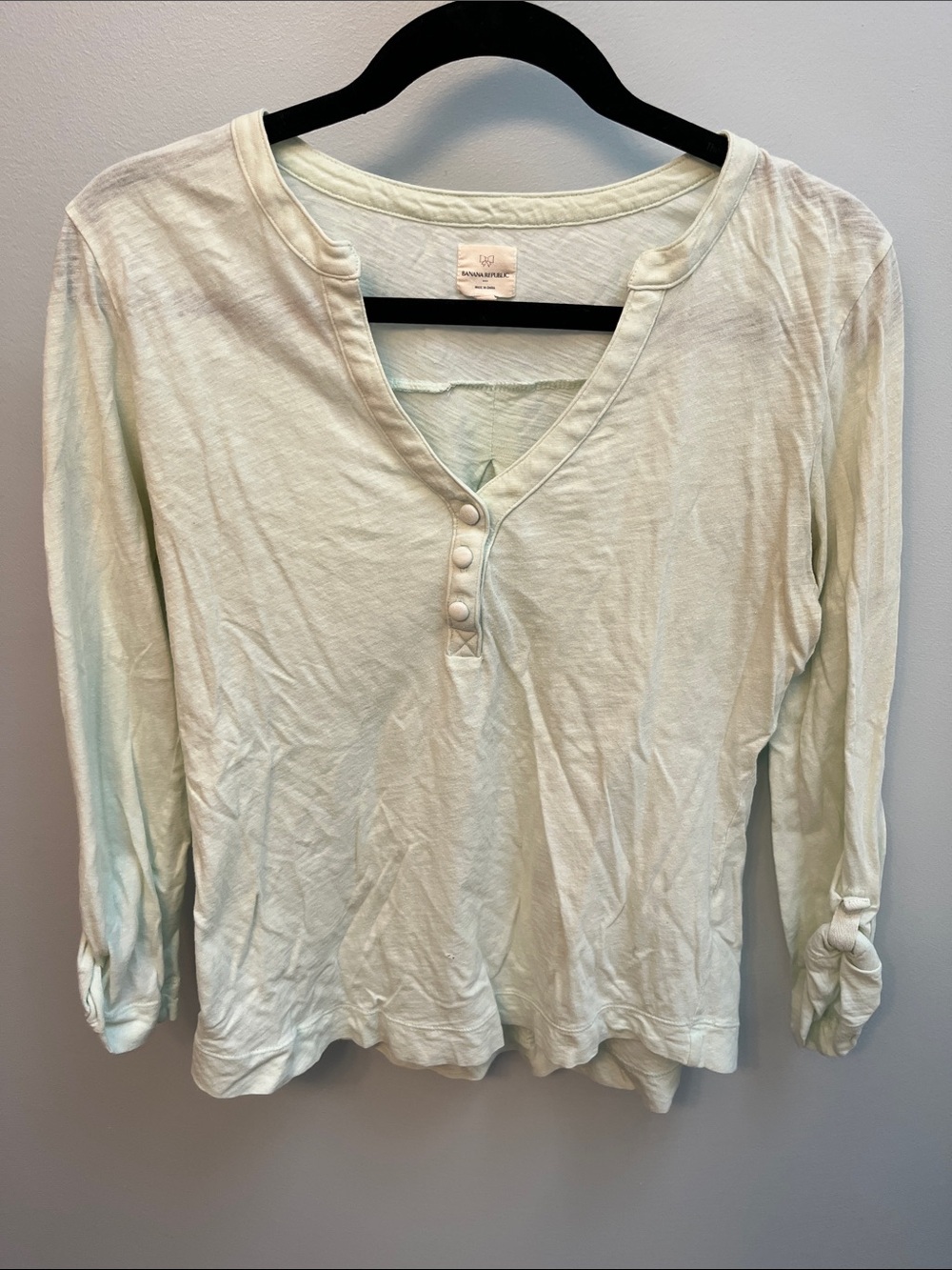 Banana Republic Teal Long-Sleeve Top